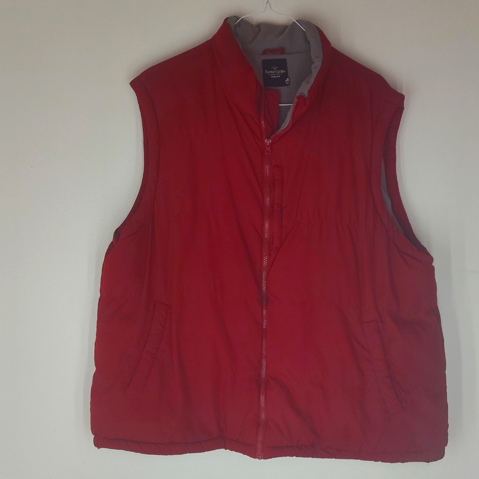 Mens Faded Glory Puffer Vest Red Sz Xl